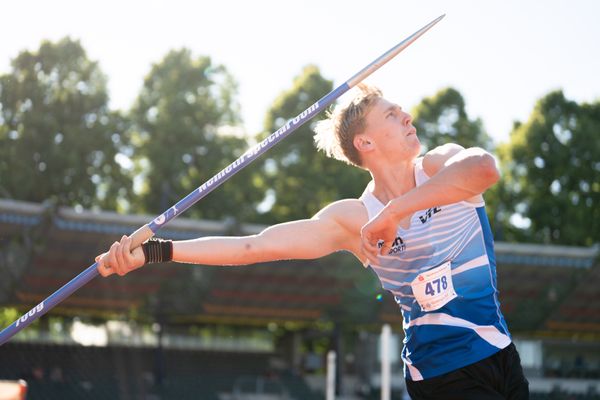 Bennett Pauli (VfL Stade) am 02.07.2022 waehrend den NLV+BLV Leichtathletik-Landesmeisterschaften im Jahnstadion in Goettingen (Tag 1)